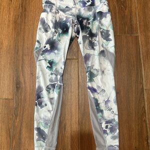 Athleta Women’s Size S Ankle Leggings Watercolor Multicolor With Pockets